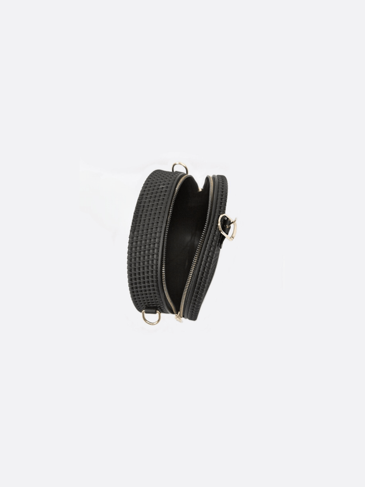 Round leather handbag<br>Amira