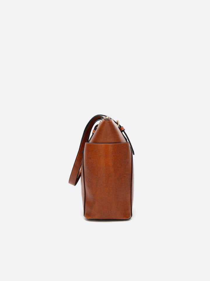 Camel leather tote bag<br>Solaro