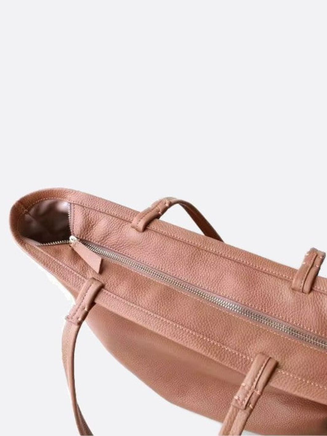 Leather tote bag with zipper<br> Madral
