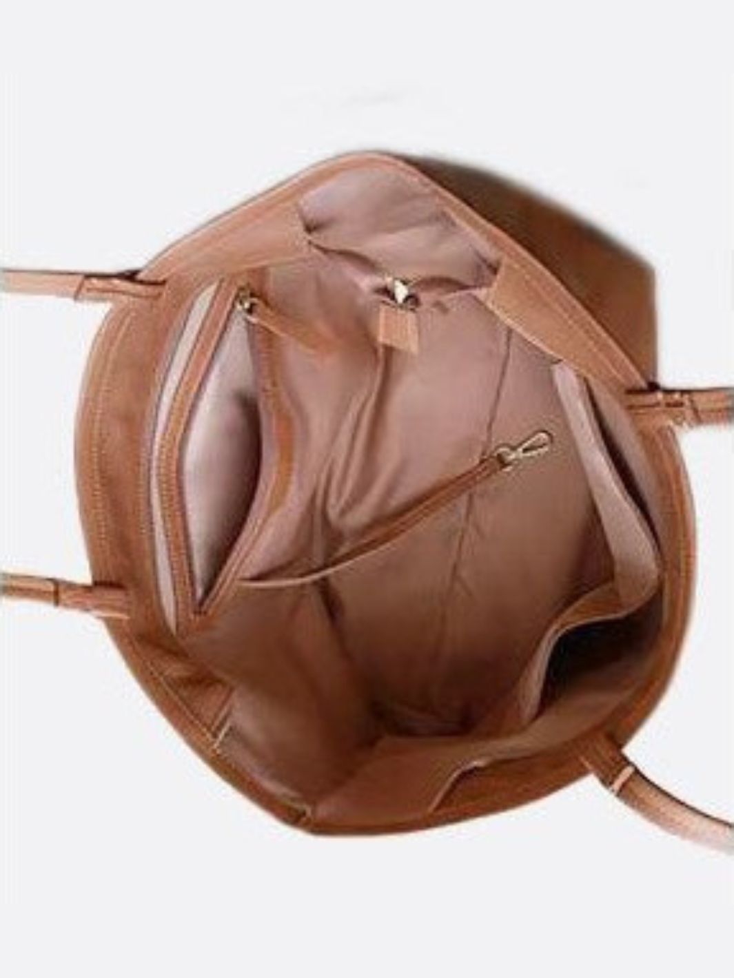 Leather tote bag with zipper<br> Madral