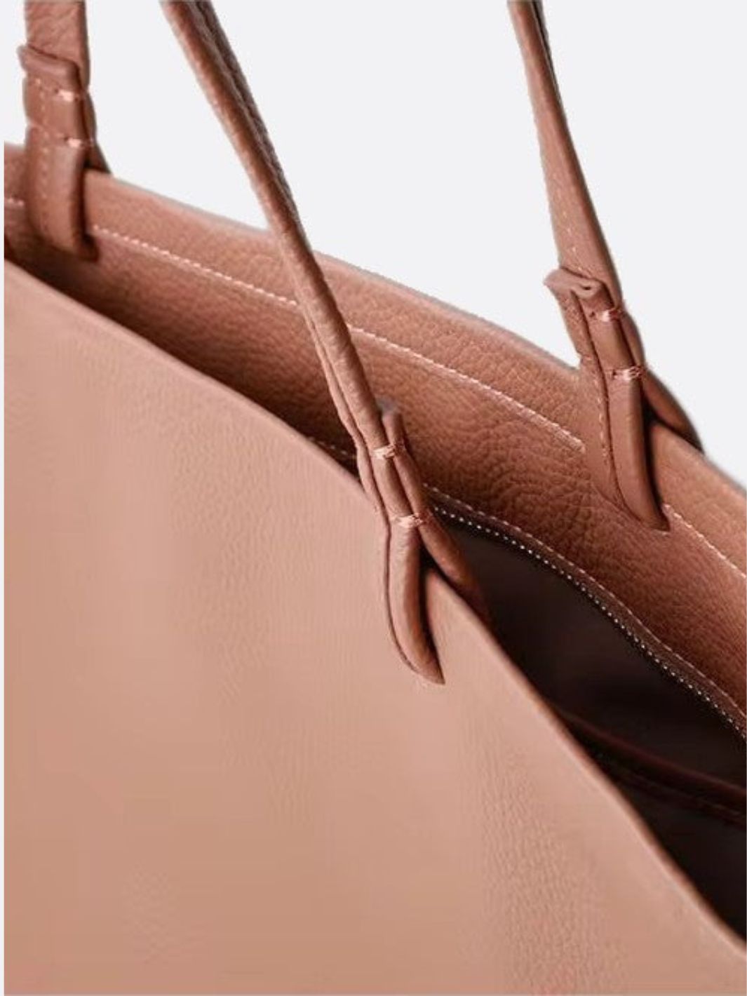Leather tote bag with zipper<br> Madral