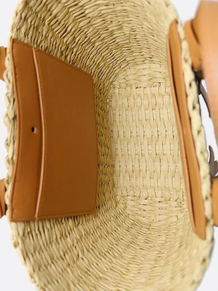 Wicker and leather bag<br>Cortona